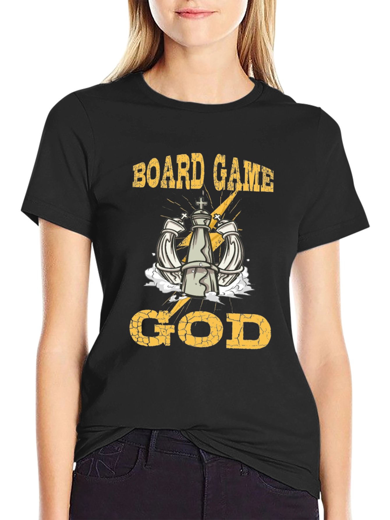 Board Game God Black Graphic Tee