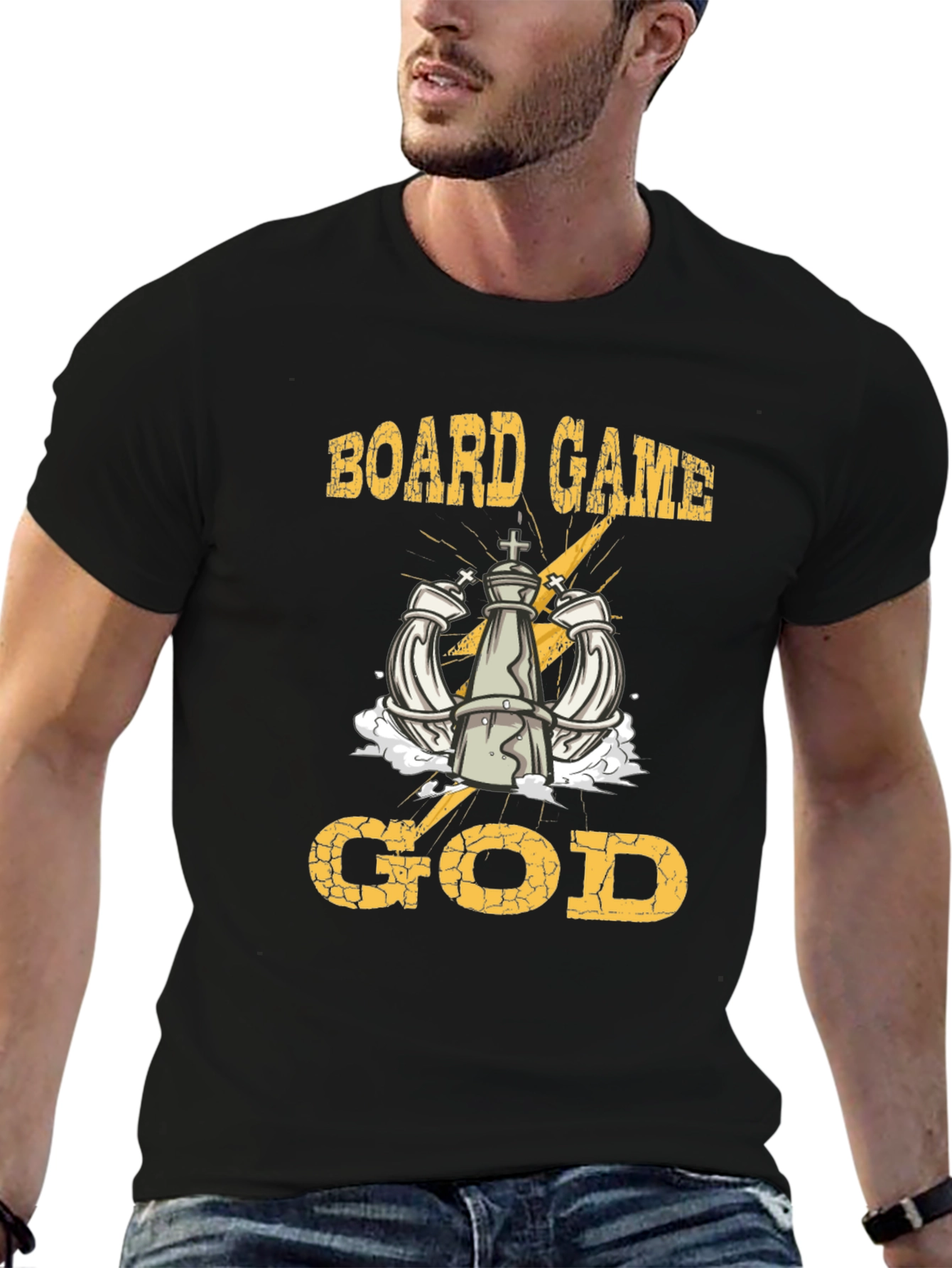 Board Game God Black Graphic Tee