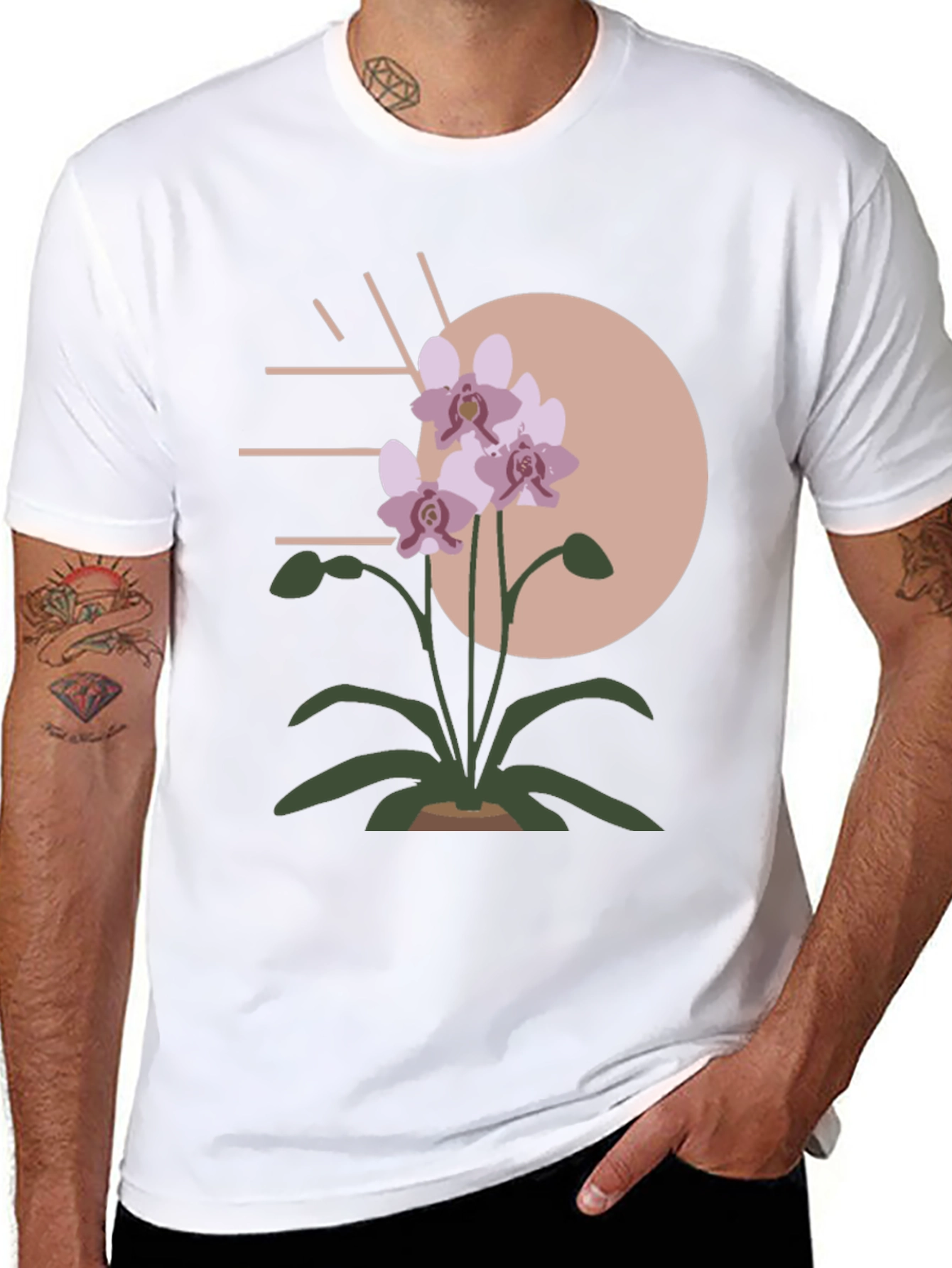 Modern Floral Graphic Tee - Stylish Mens Shirt
