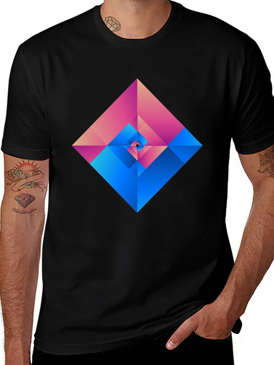 Geometric Prism Graphic Tee - Modern Style