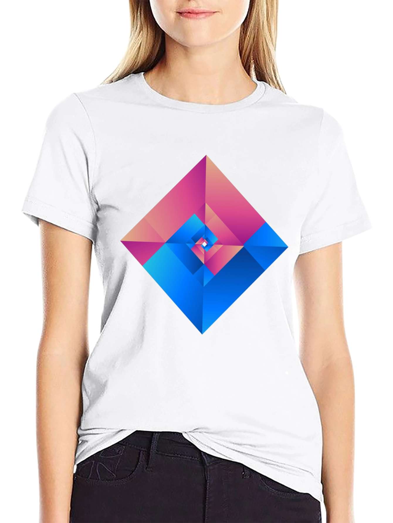 Geometric Prism Graphic Tee - Modern Style
