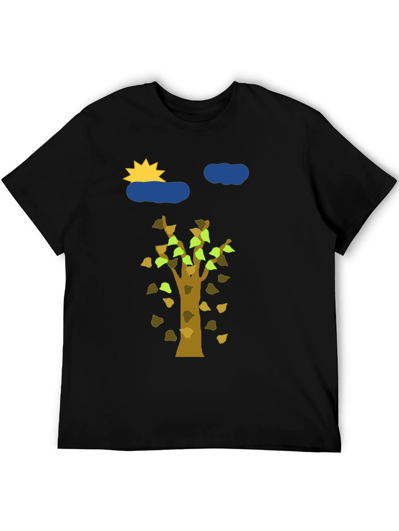 Nature Graphic Tee - Sun Clouds and Autumn Tree