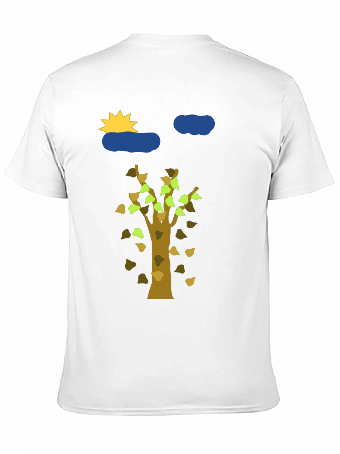 Nature Graphic Tee - Sun Clouds and Autumn Tree