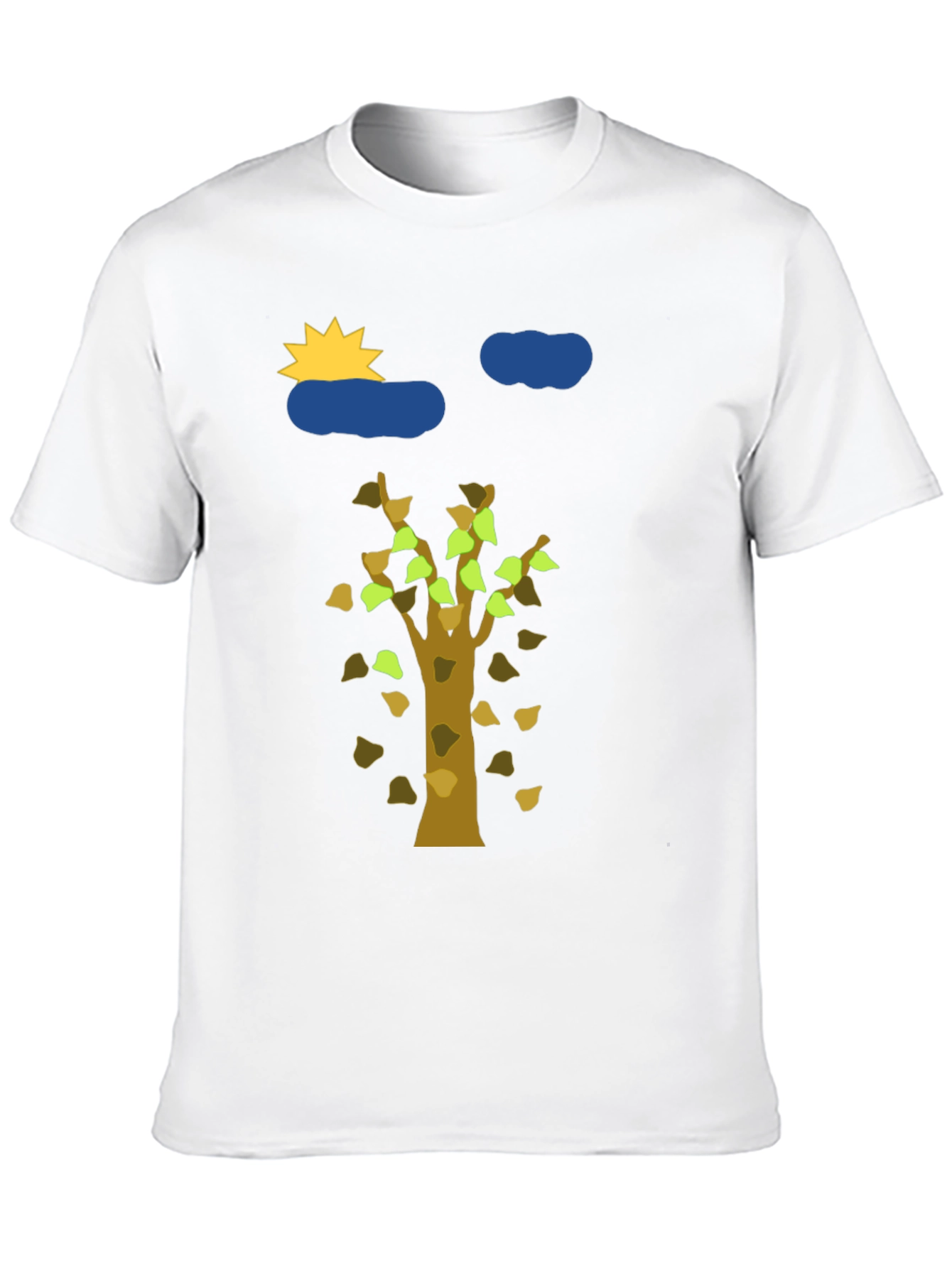 Nature Graphic Tee - Sun Clouds and Autumn Tree