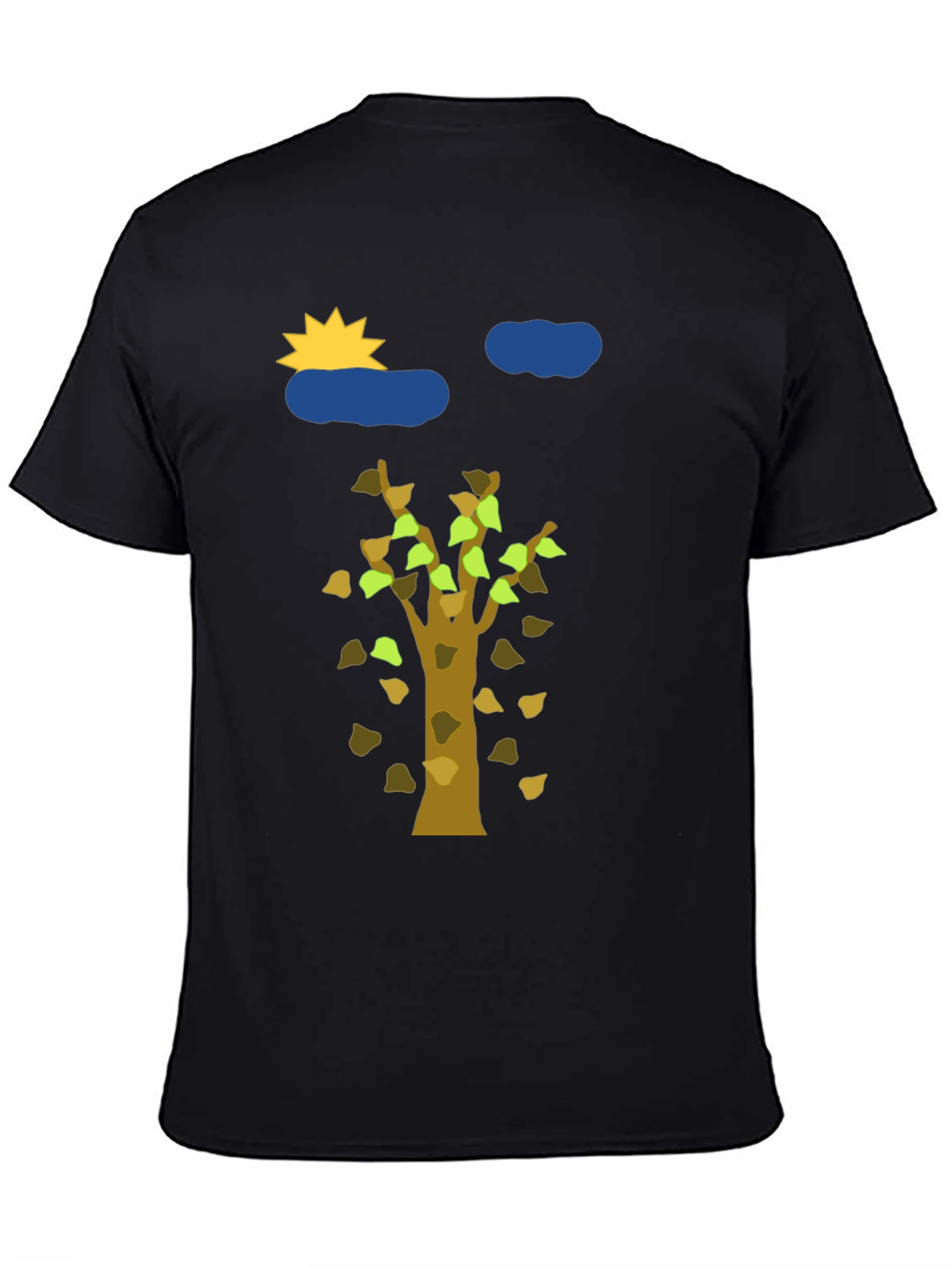 Nature Graphic Tee - Sun Clouds and Autumn Tree