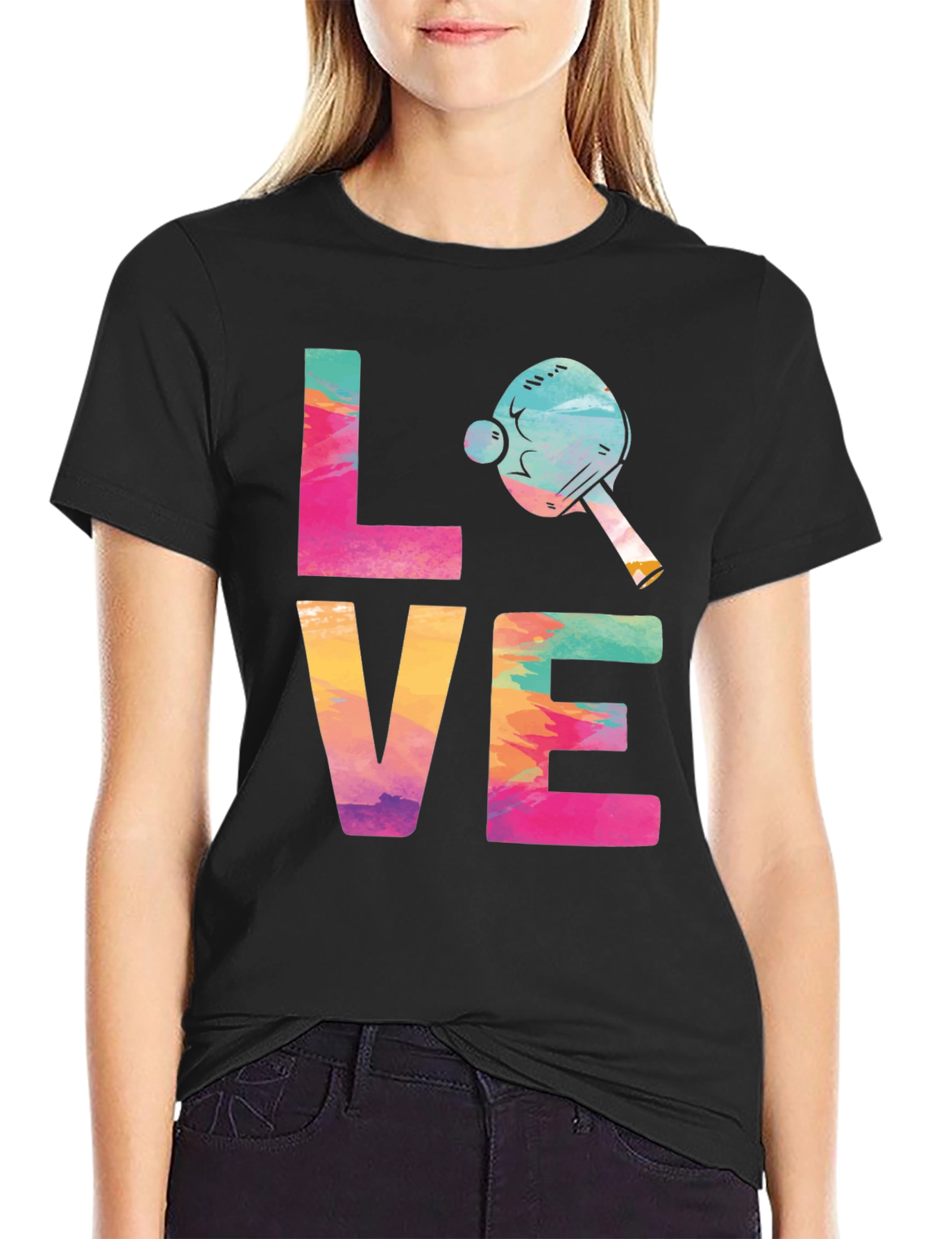 Love Ping Pong T-Shirt Tie Dye Design