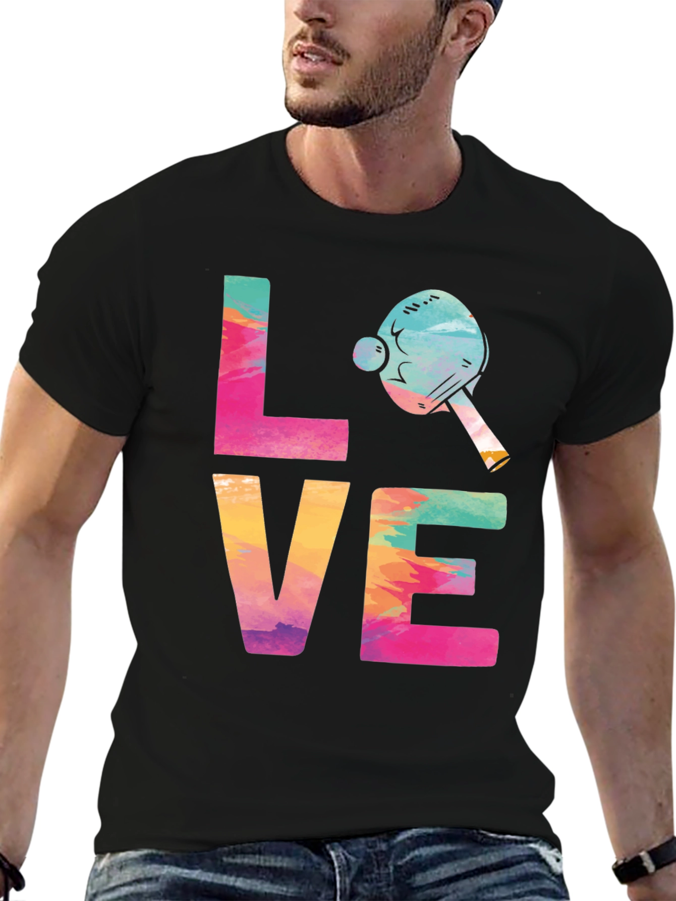 Love Ping Pong T-Shirt Tie Dye Design