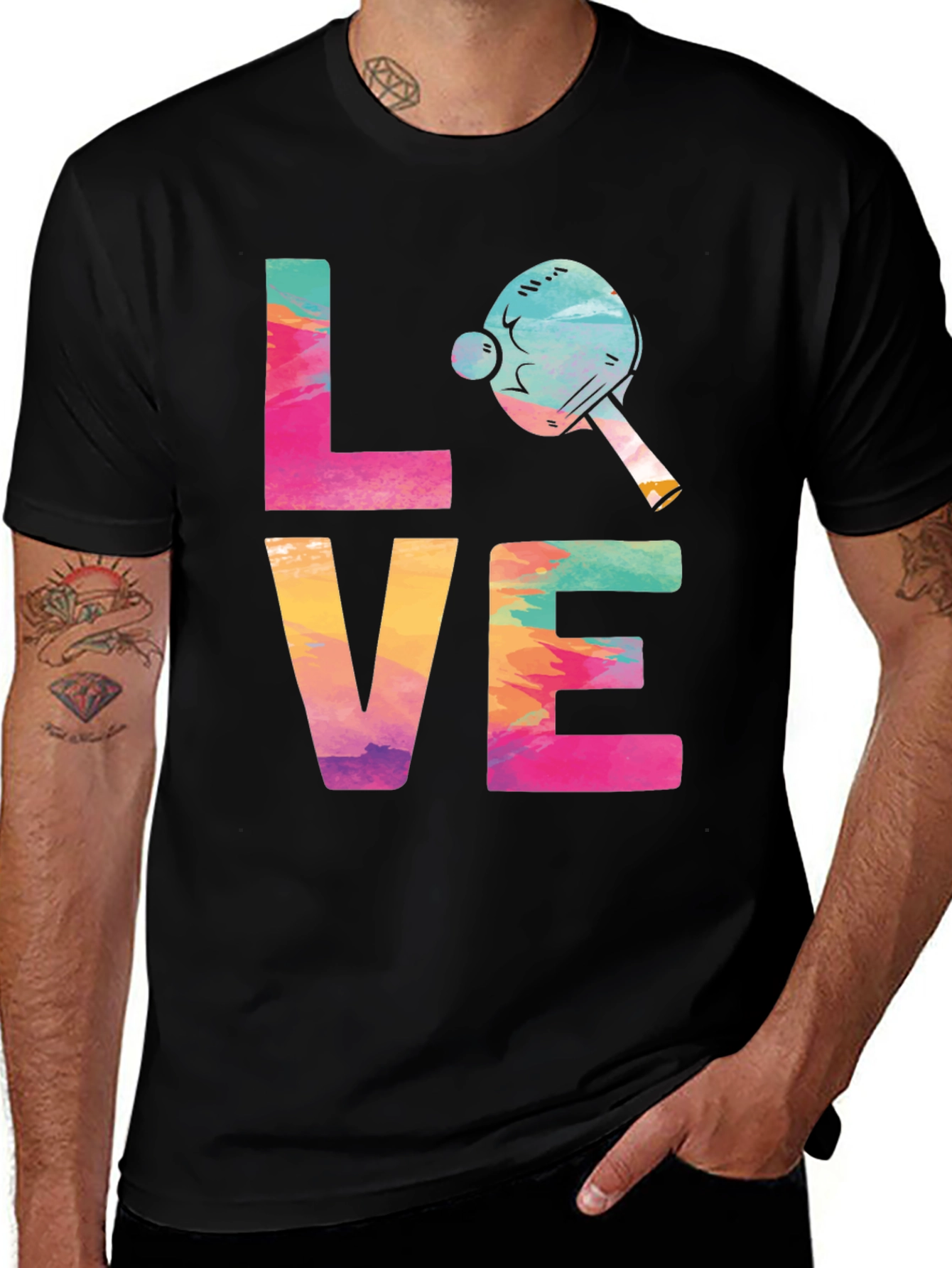 Love Ping Pong T-Shirt Tie Dye Design