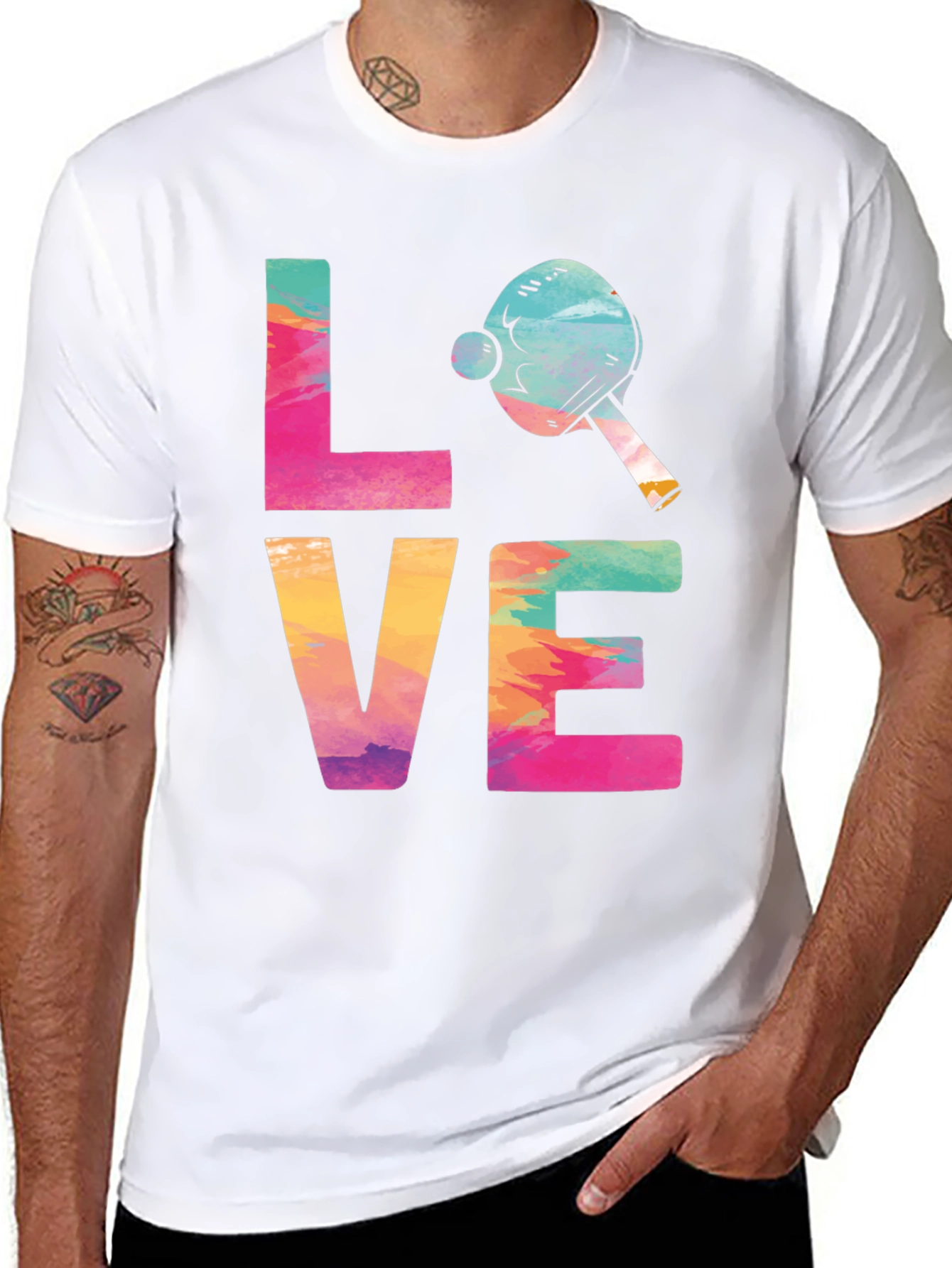 Love Ping Pong T-Shirt Tie Dye Design