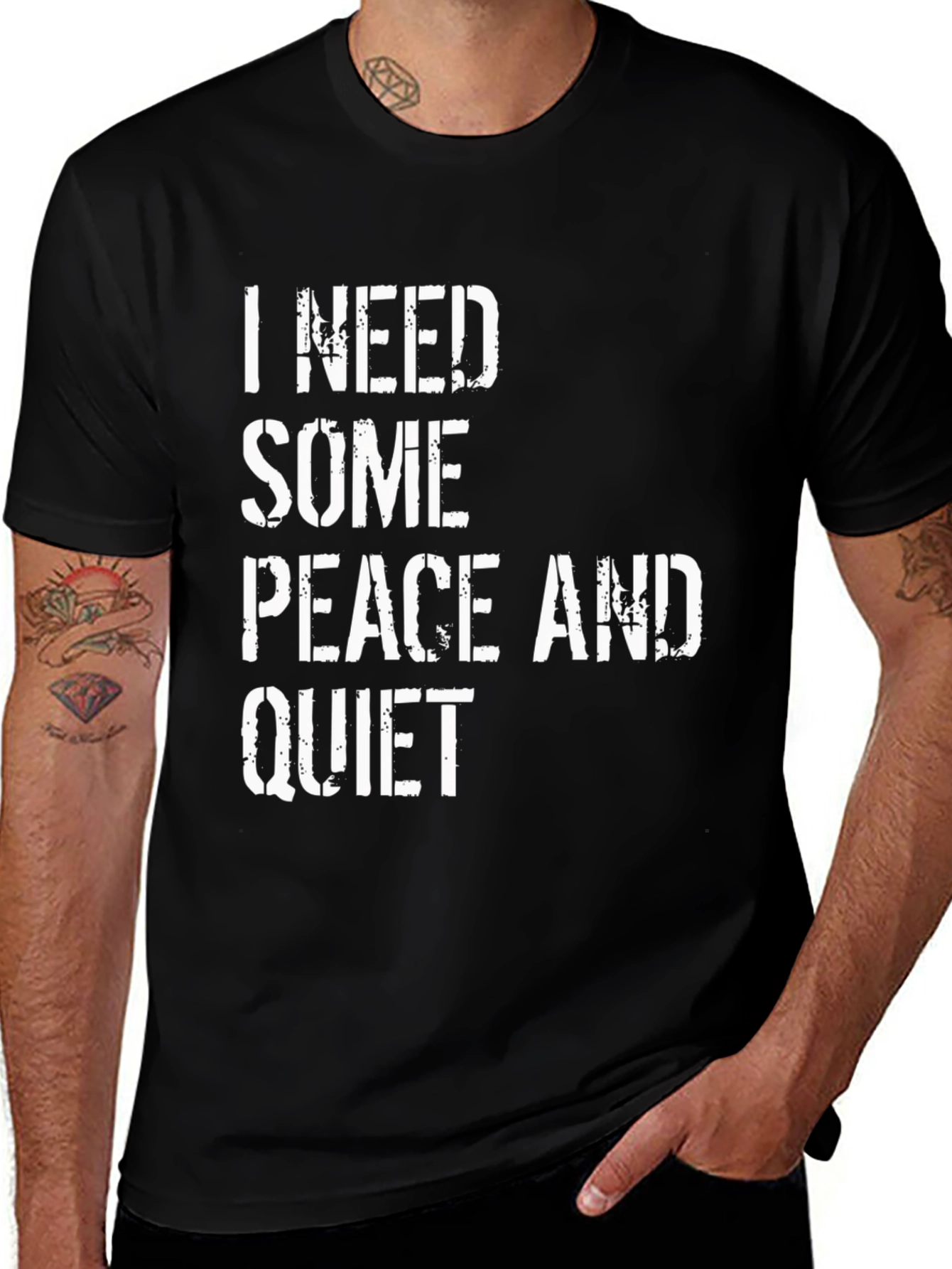 Peace and Quiet Graphic Tee - Black