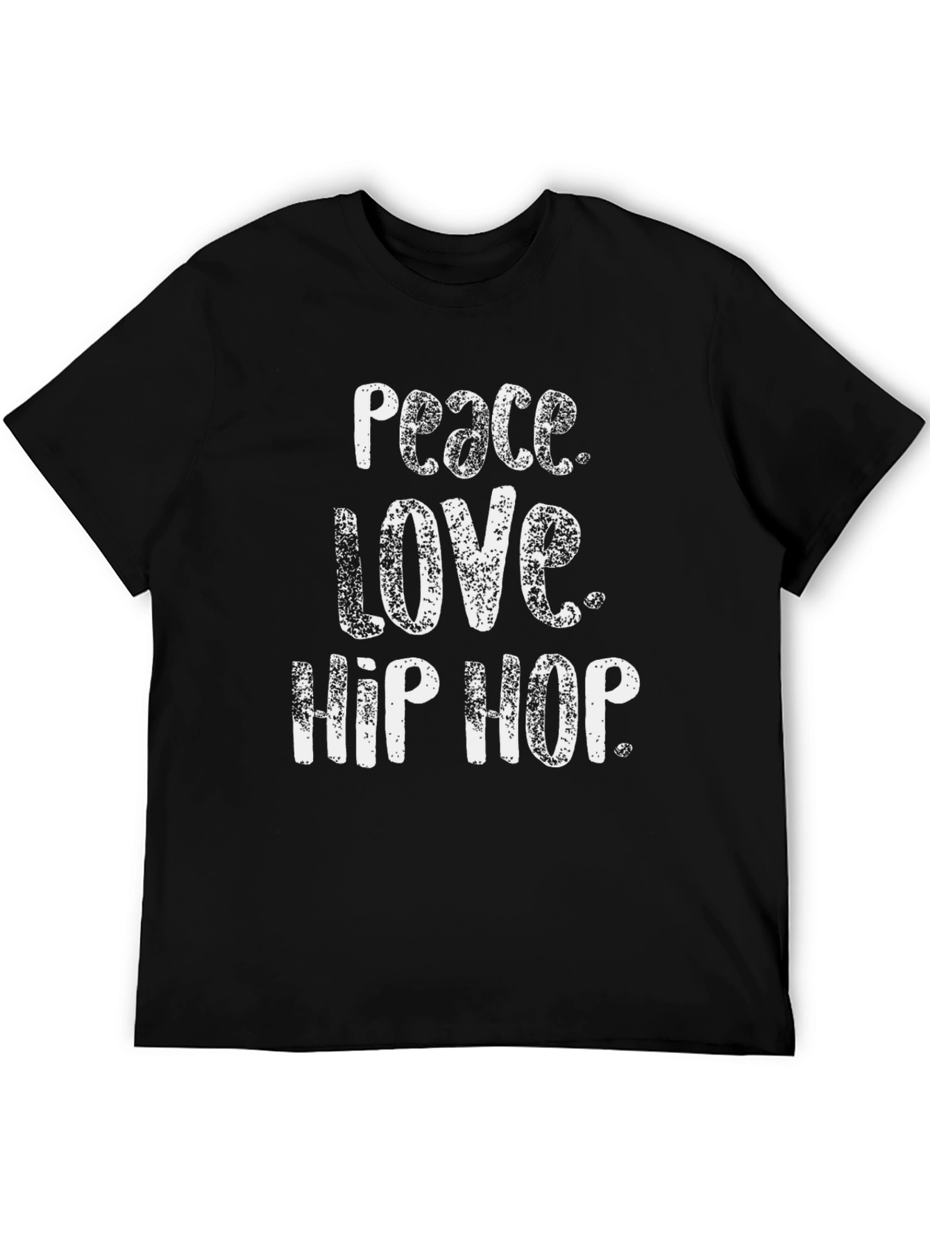 Peace Love Hip Hop Black Graphic T-Shirt