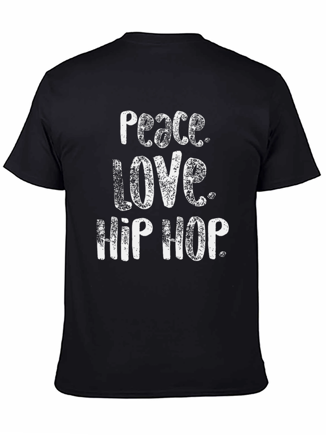 Peace Love Hip Hop Black Graphic T-Shirt