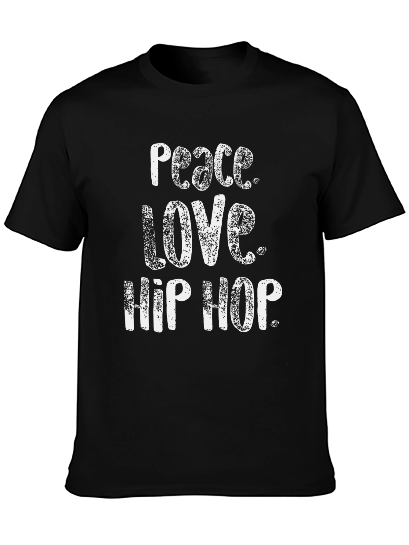 Peace Love Hip Hop Black Graphic T-Shirt