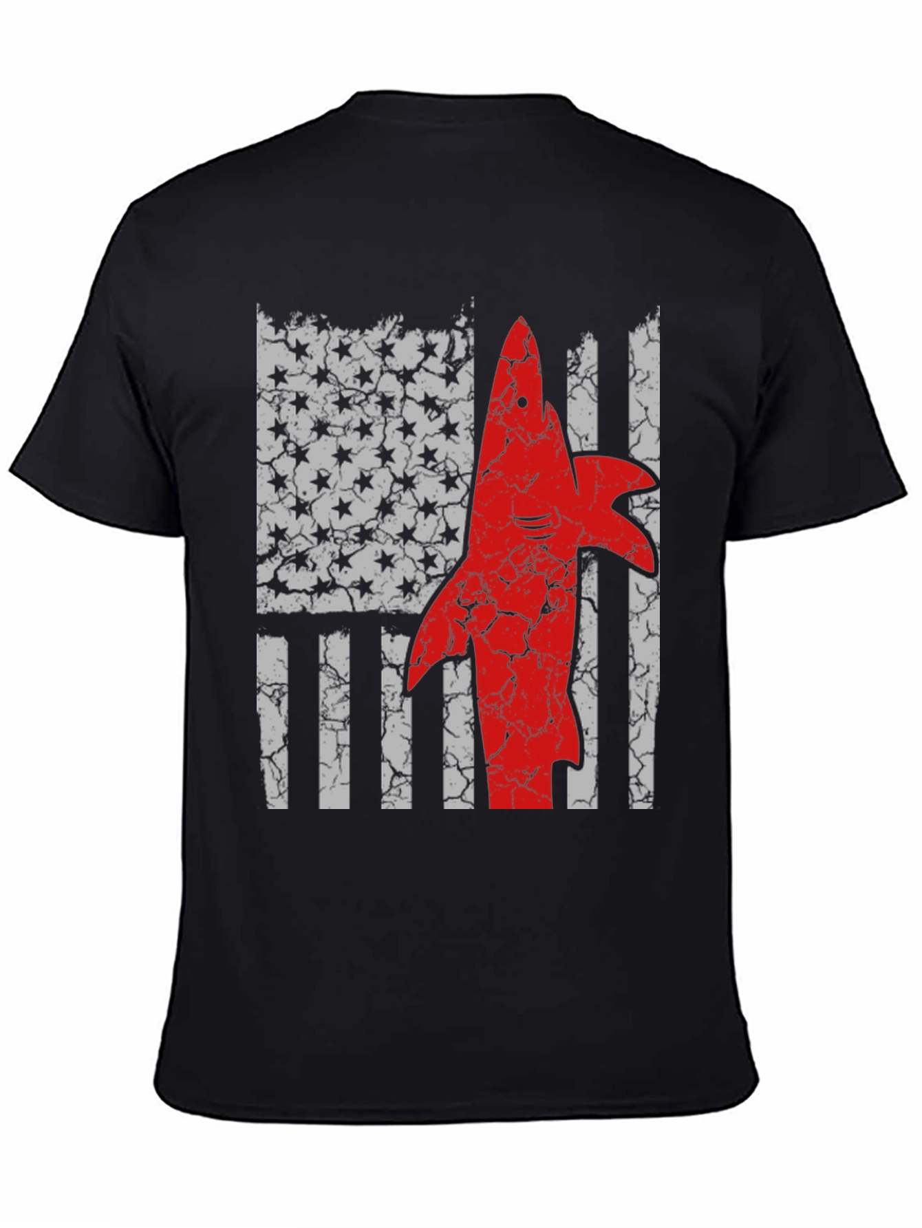 American Shark Flag Graphic T-Shirt