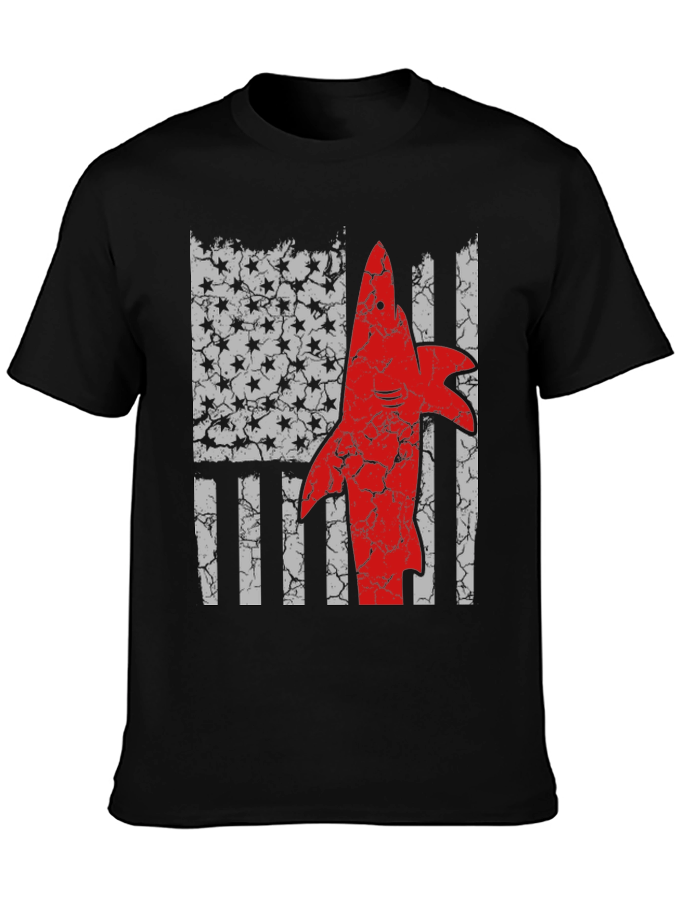American Shark Flag Graphic T-Shirt