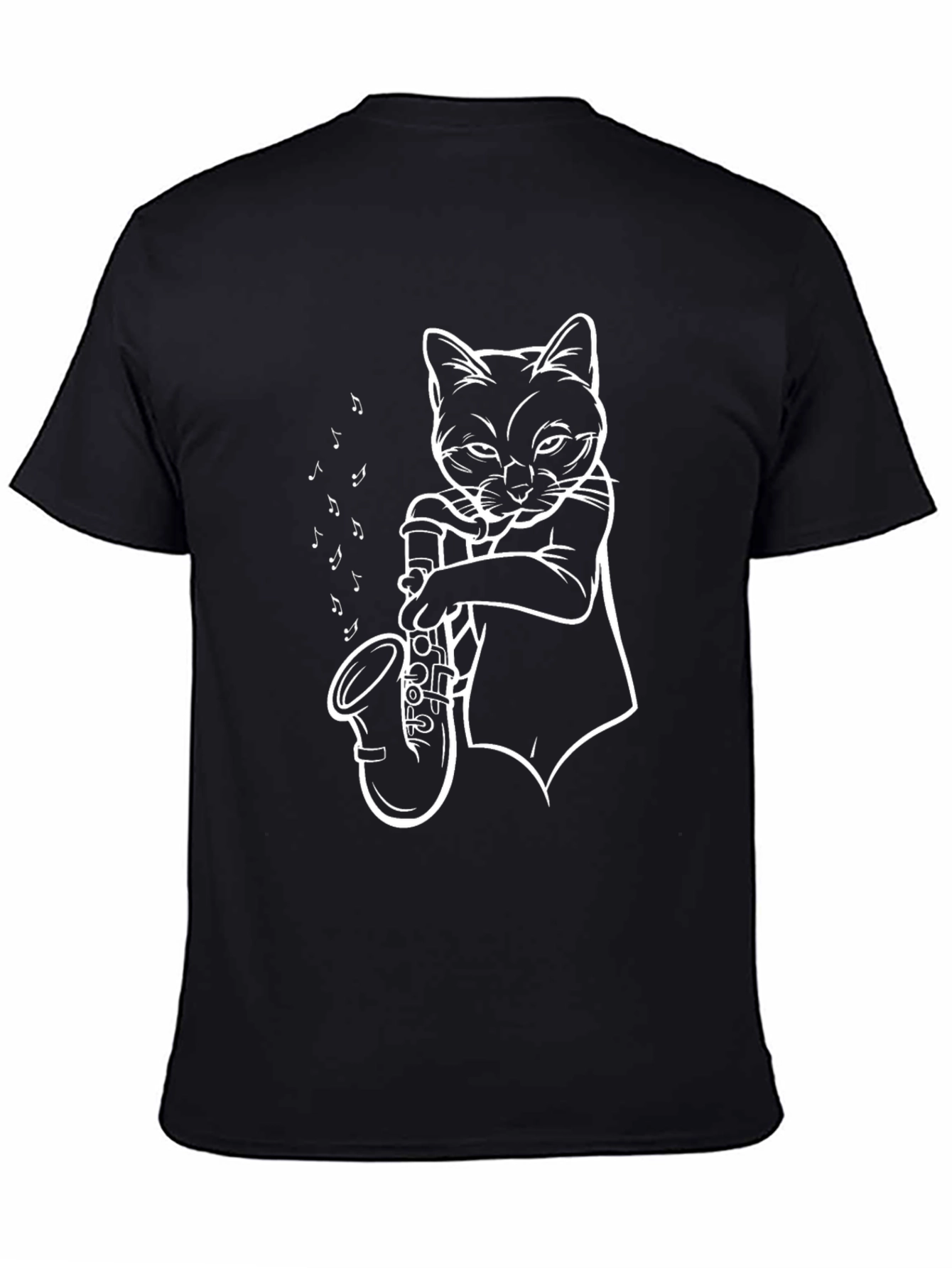 Cool Cat Saxophone Player Graphic Tee