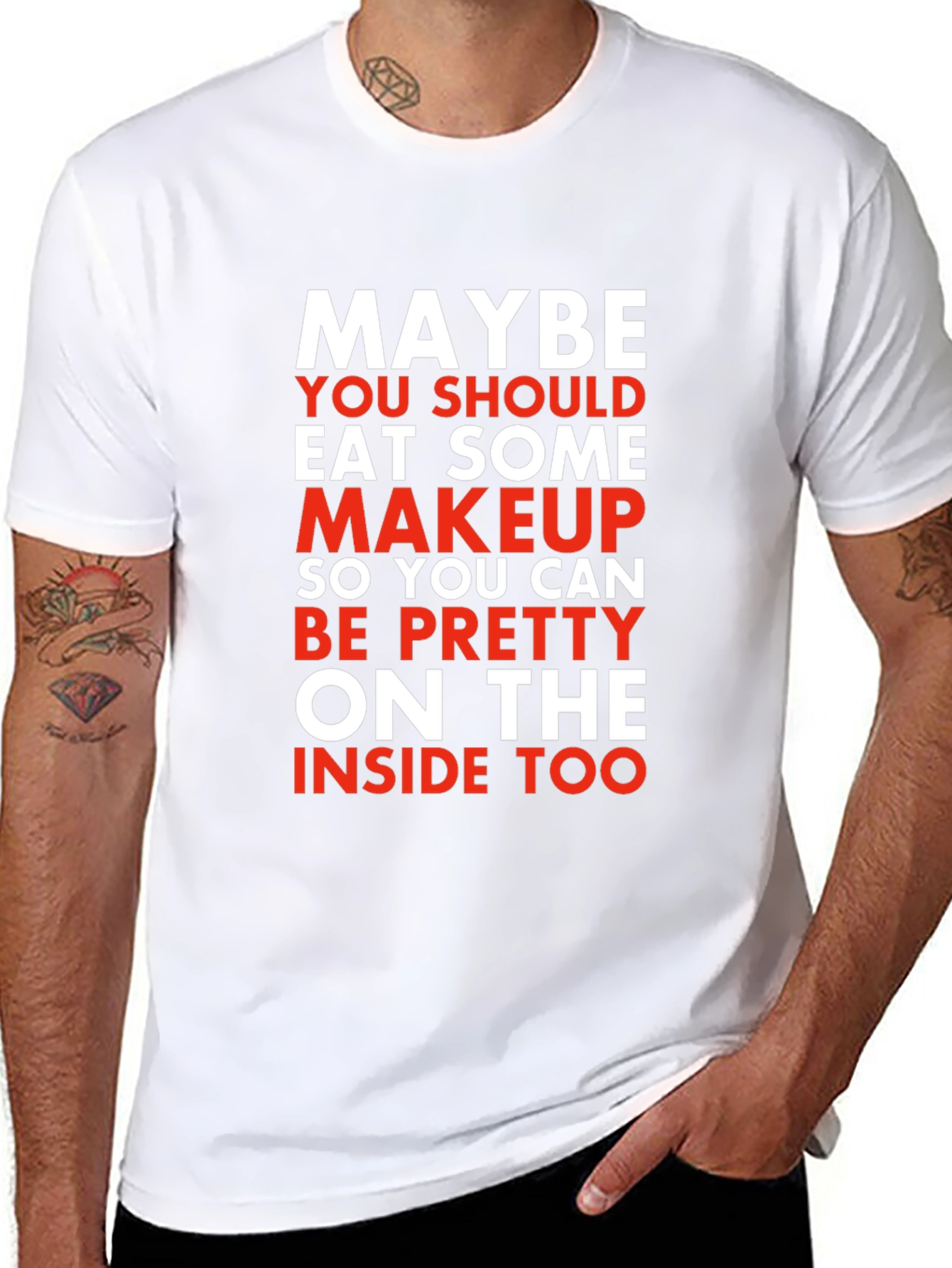 Eat Some Makeup Funny Novelty T-Shirt