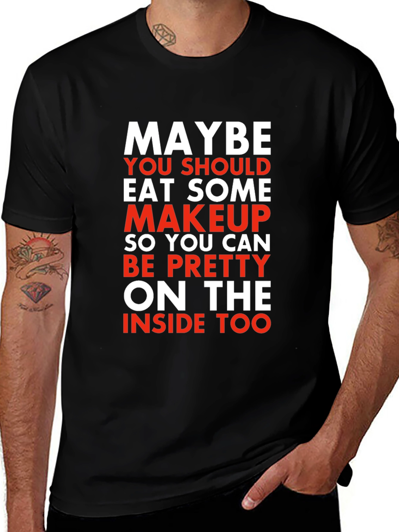 Eat Some Makeup Funny Novelty T-Shirt