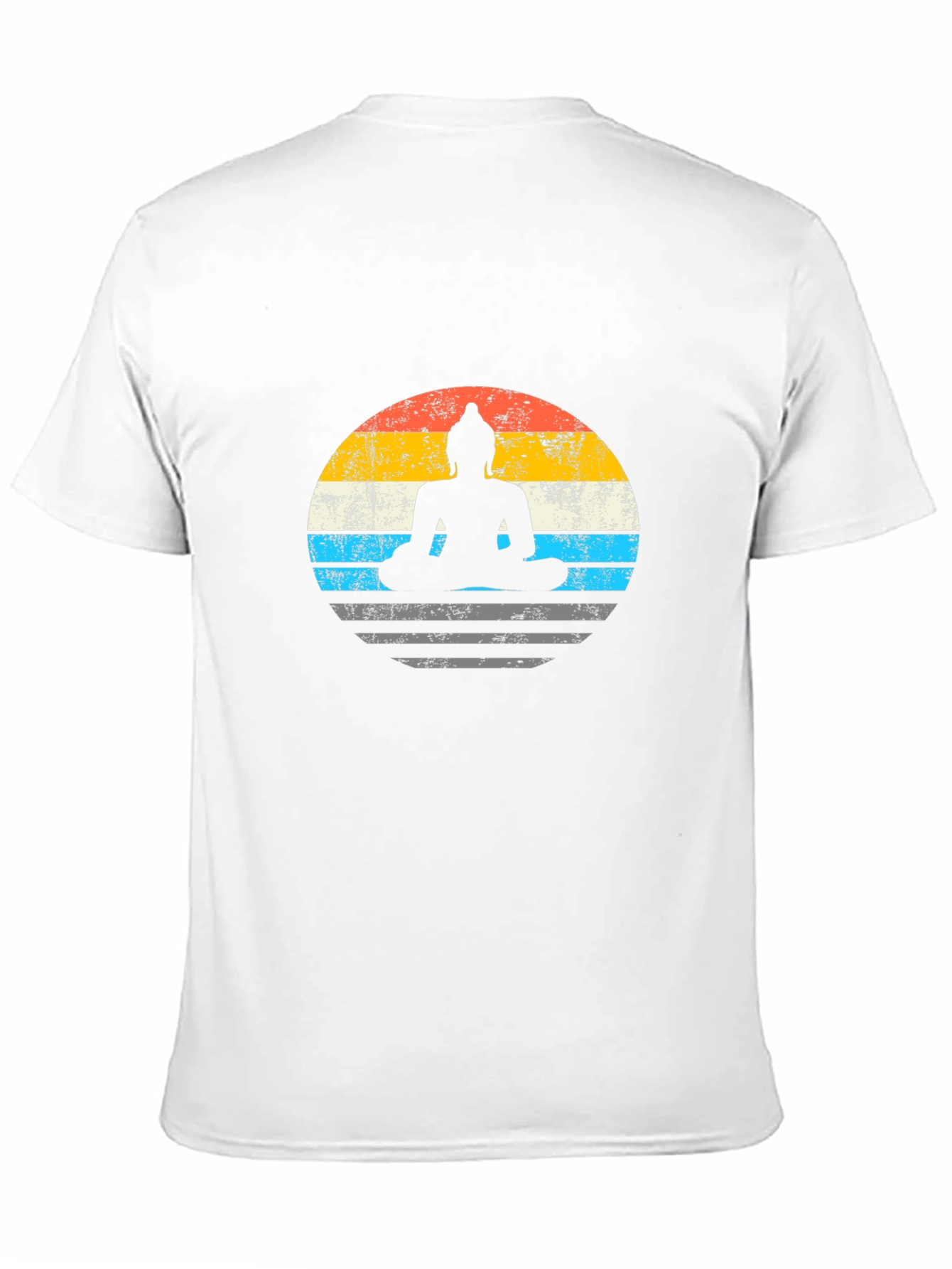 Buddha Silhouette Retro T-Shirt - Black