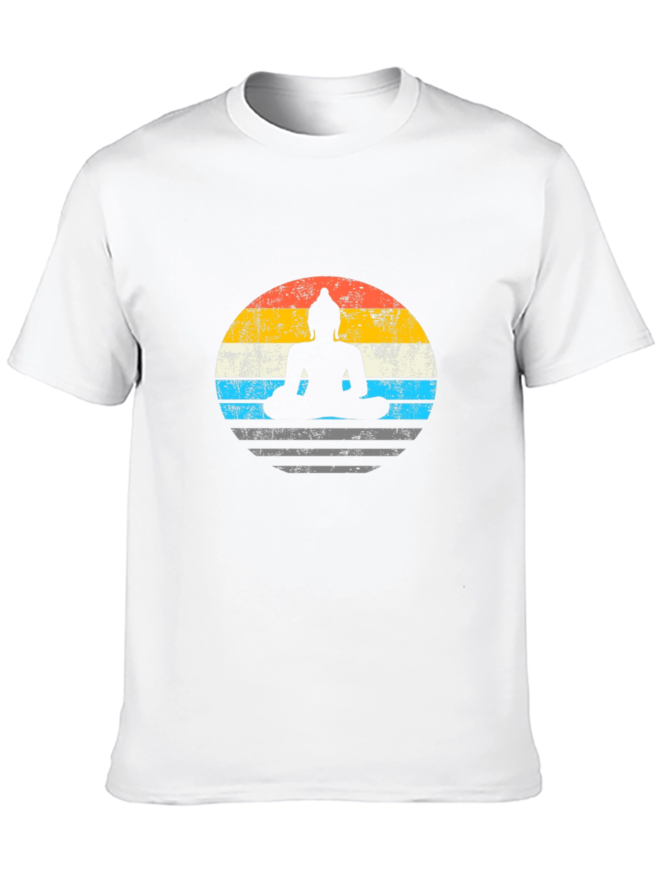 Buddha Silhouette Retro T-Shirt - Black