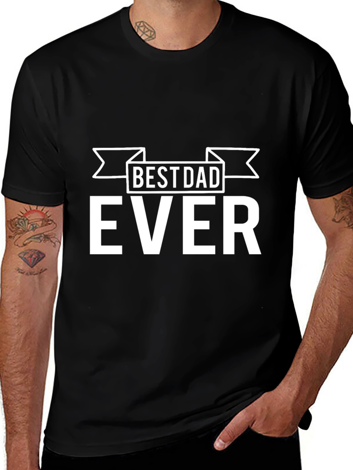 Best Dad Ever T-Shirt - Black Cotton Tee