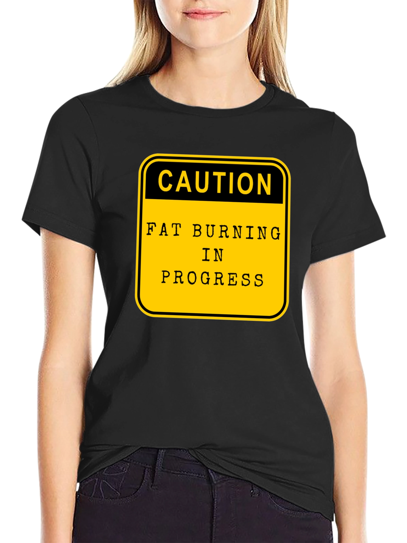 Caution Fat Burning in Progress Graphic Tee