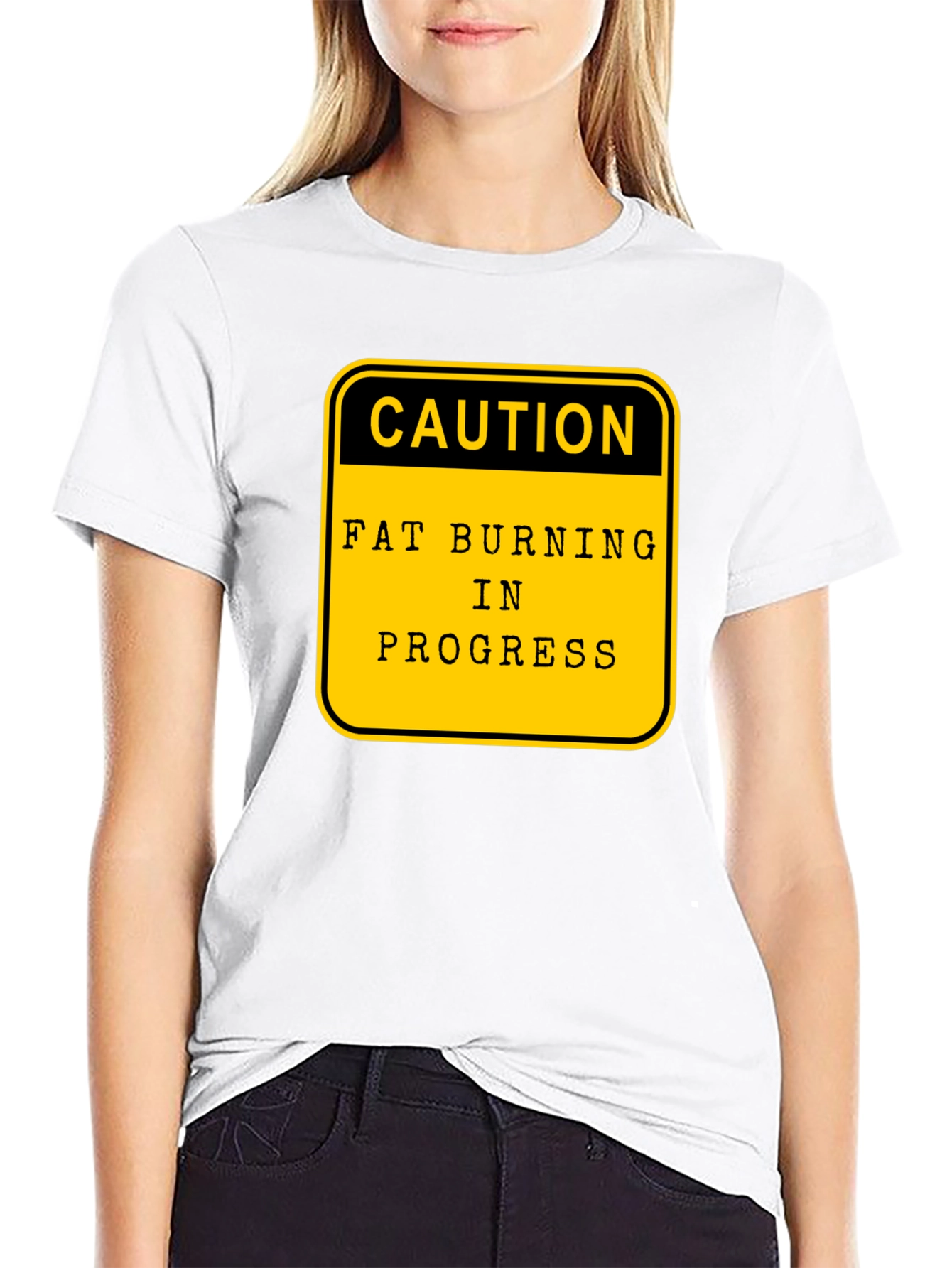 Caution Fat Burning in Progress Graphic Tee