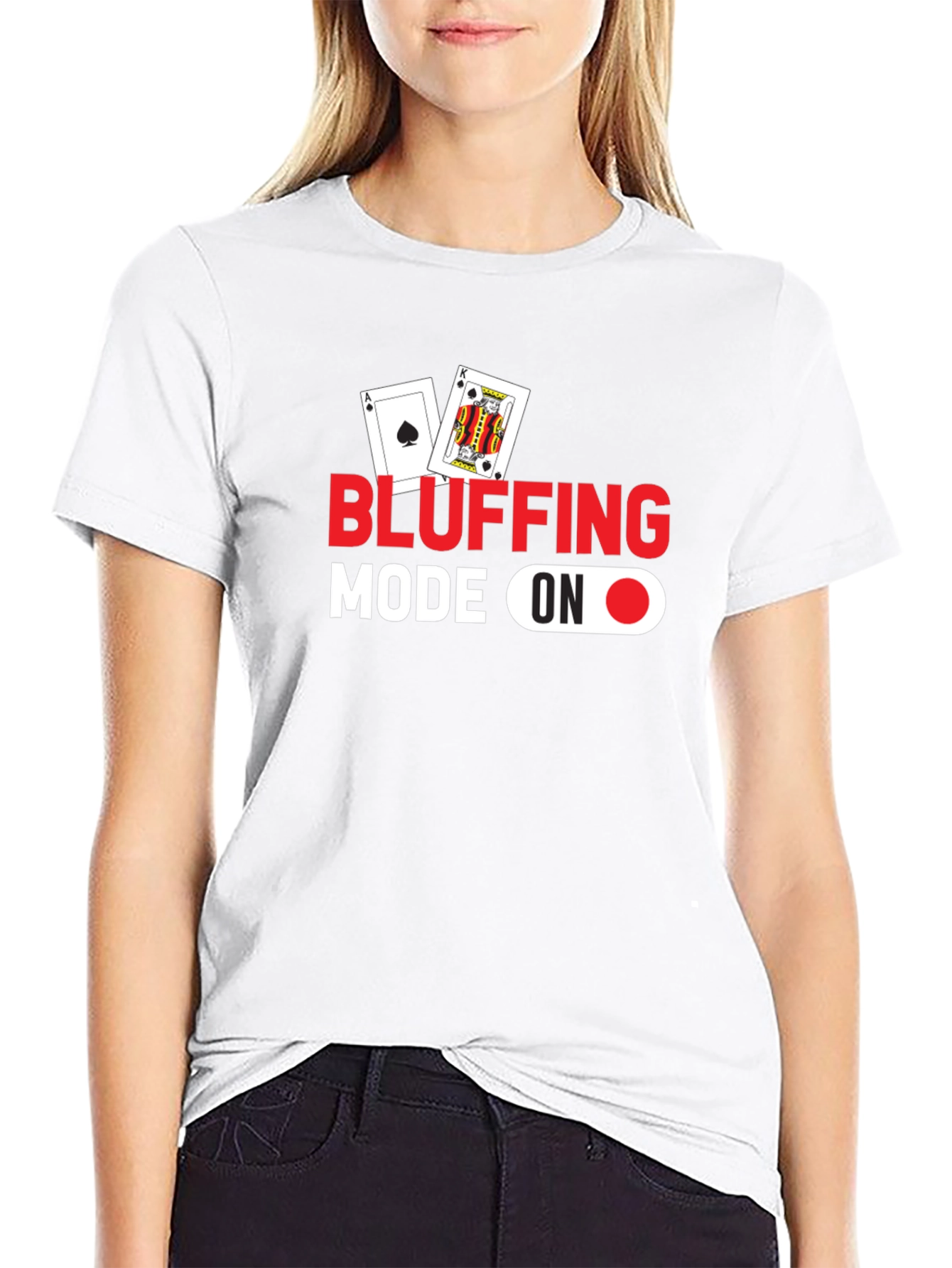 Bluffing Mode On Black Graphic Tee