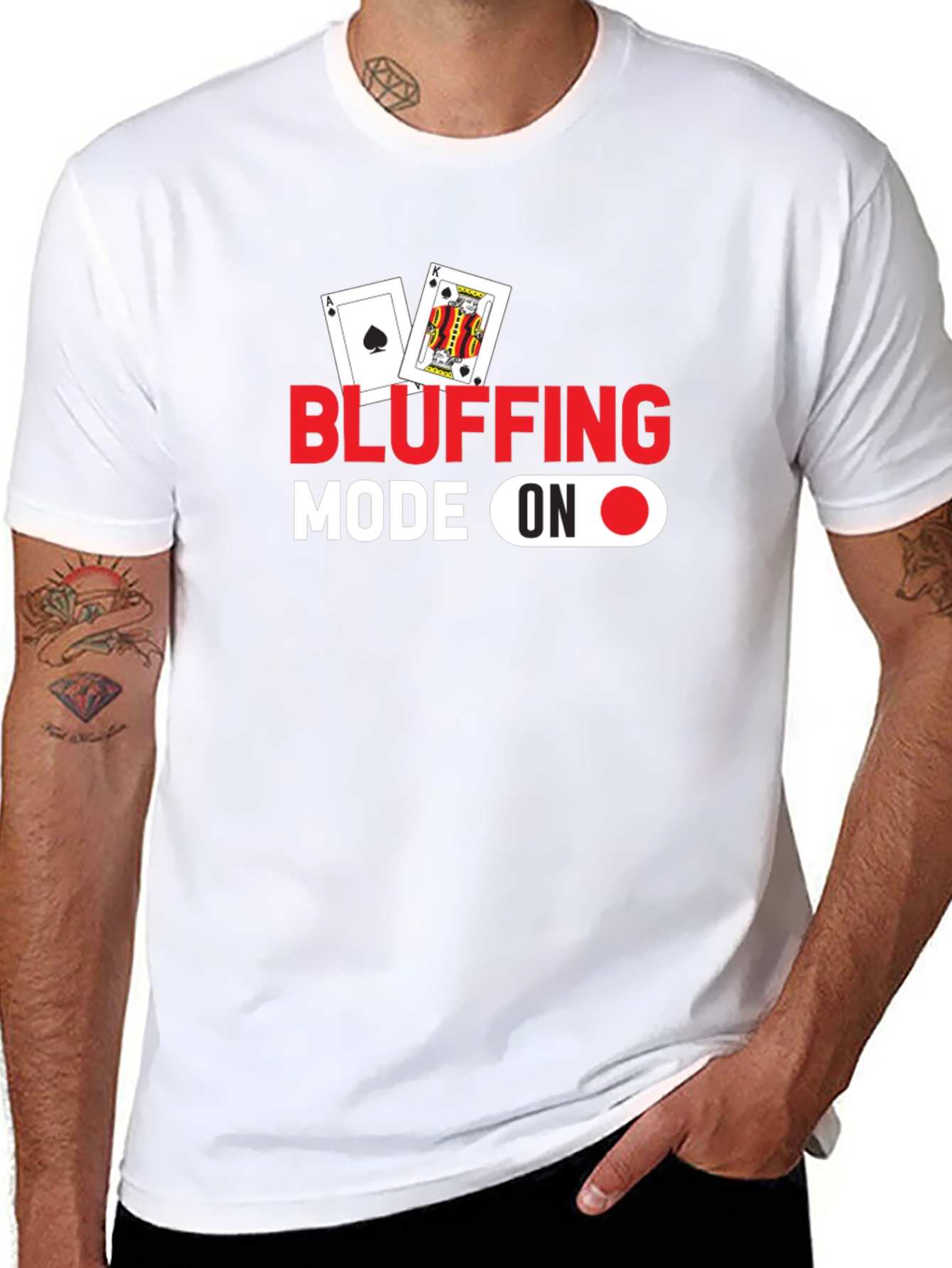 Bluffing Mode On Black Graphic Tee