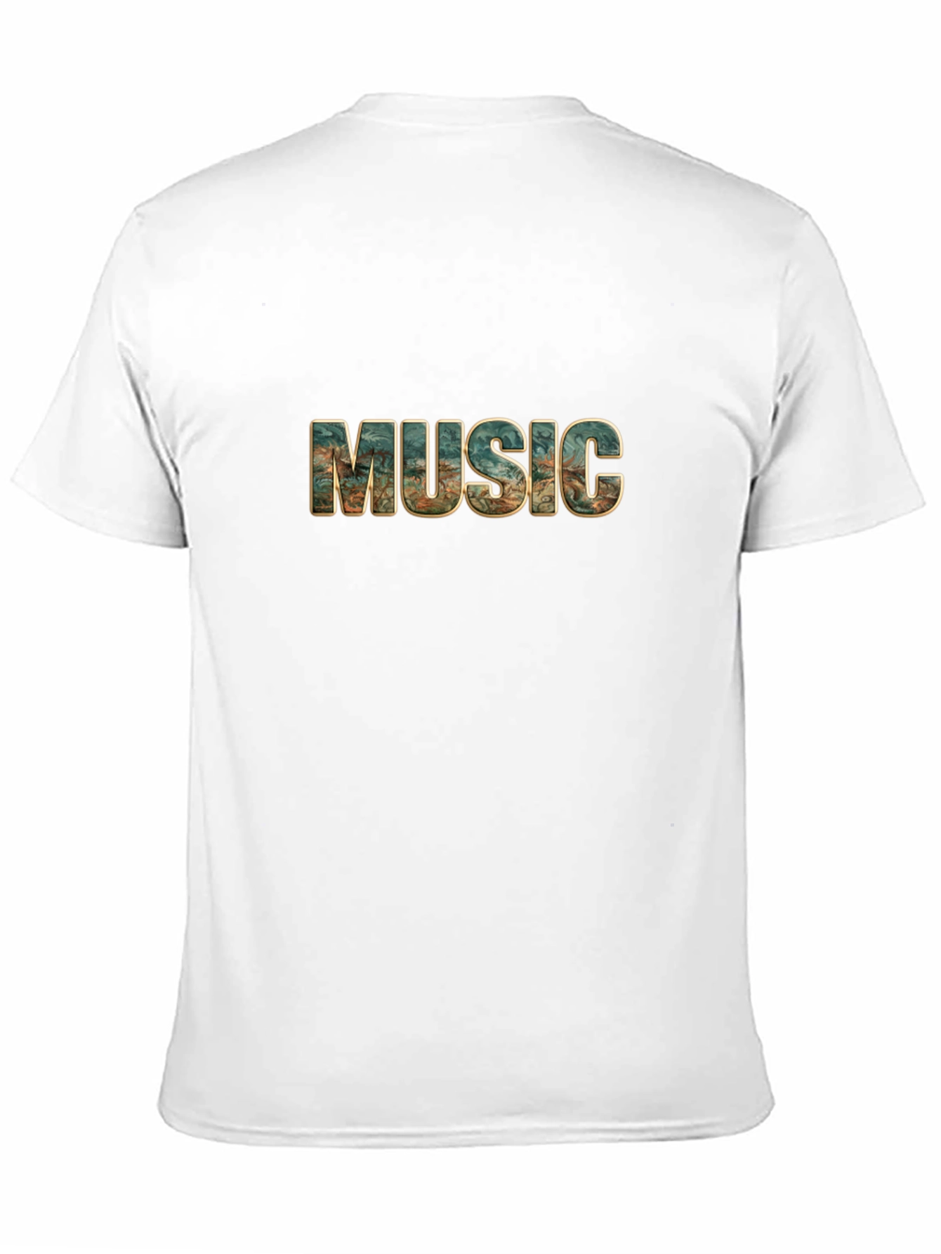 Music Print Black T-Shirt