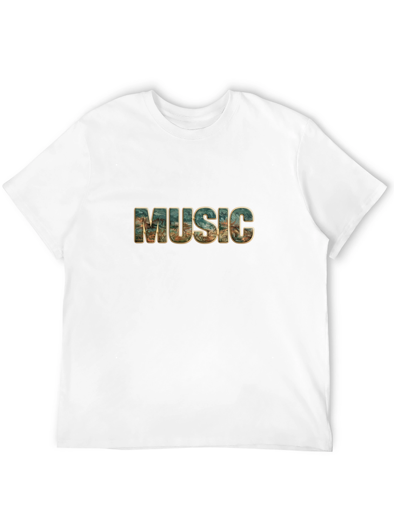 Music Print Black T-Shirt