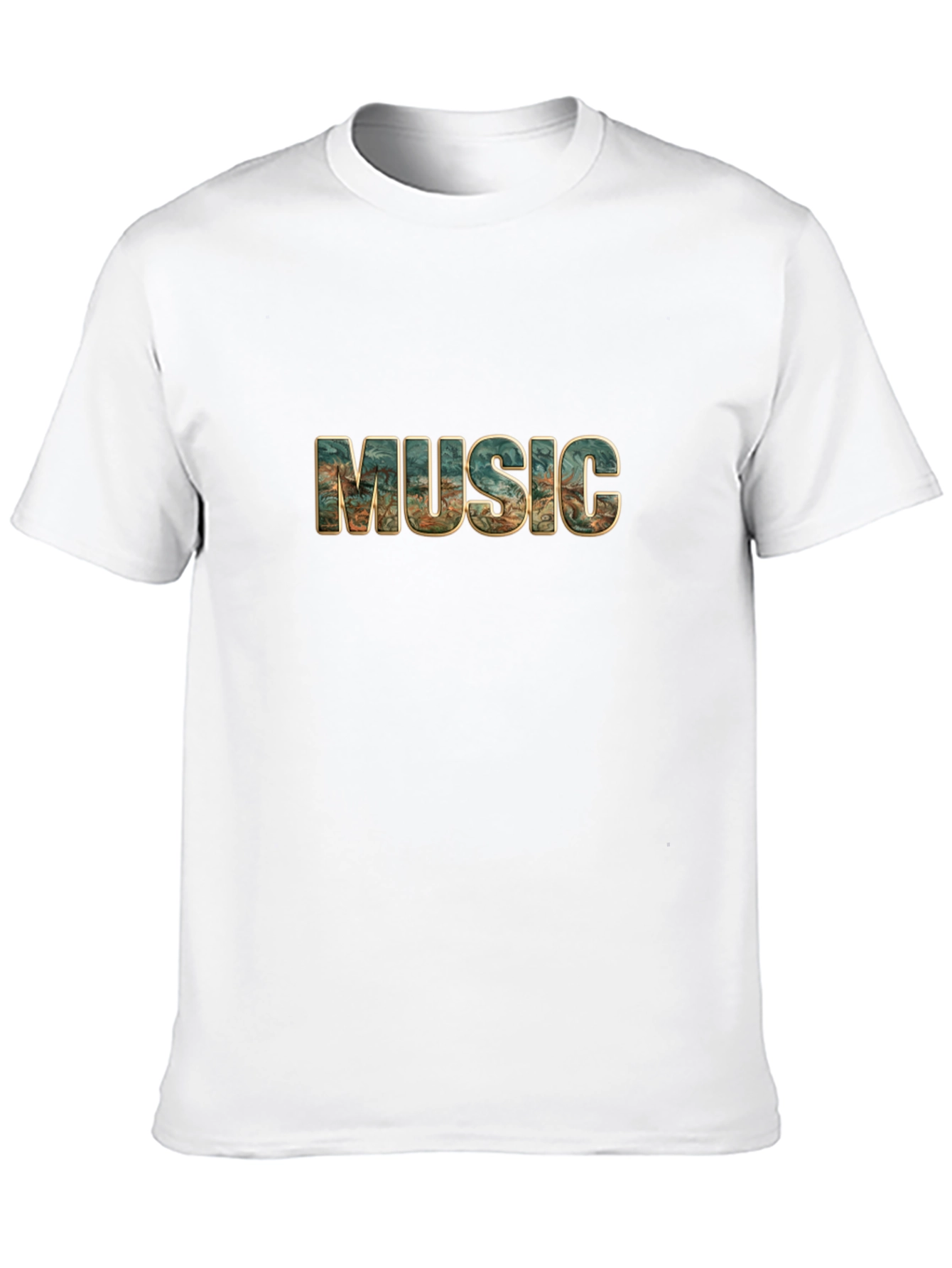 Music Print Black T-Shirt