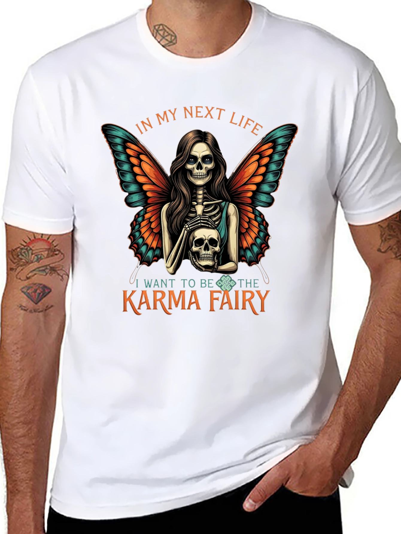 Karma Fairy T-Shirt - Next Life Skeleton Wings Tee
