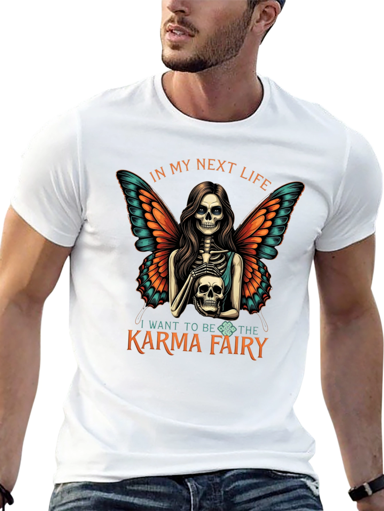 Karma Fairy T-Shirt - Next Life Skeleton Wings Tee