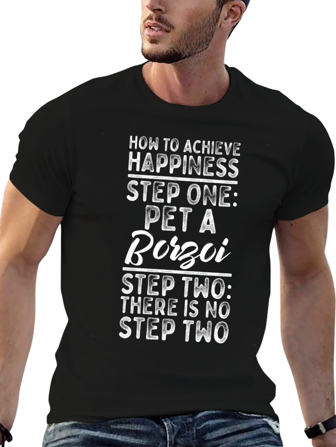 Funny Borzoi Pet Lover T-Shirt - Achieve Happiness