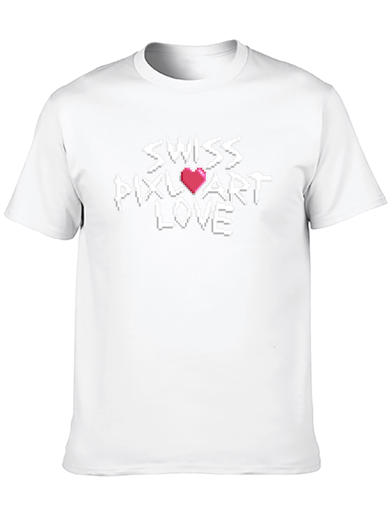 Swiss Pixel Art Love T-Shirt - Retro Gaming Style