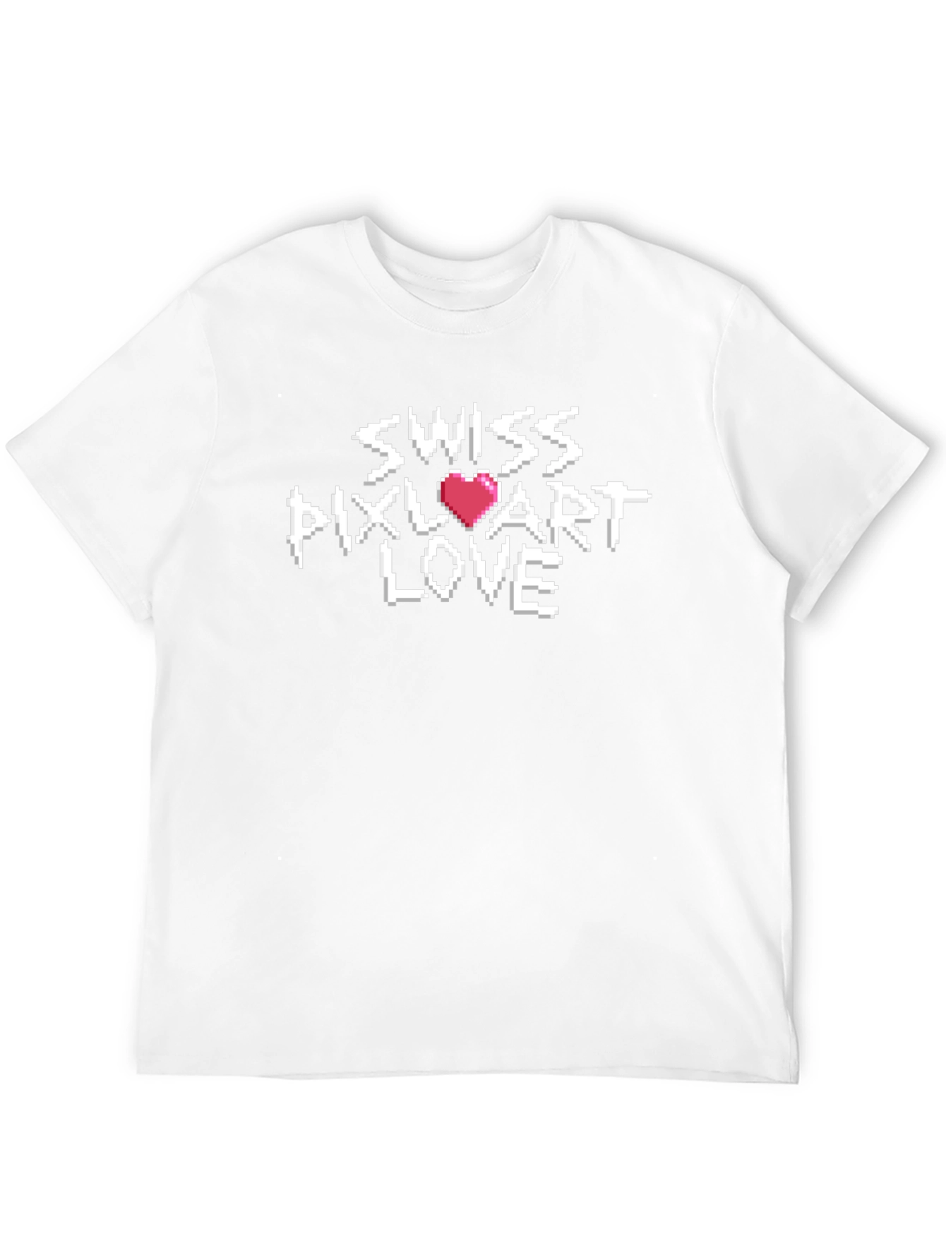 Swiss Pixel Art Love T-Shirt - Retro Gaming Style