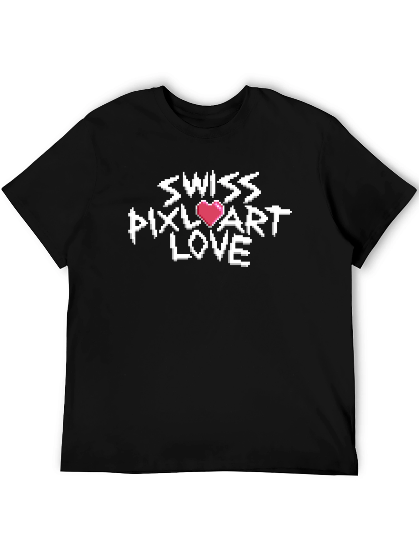Swiss Pixel Art Love T-Shirt - Retro Gaming Style