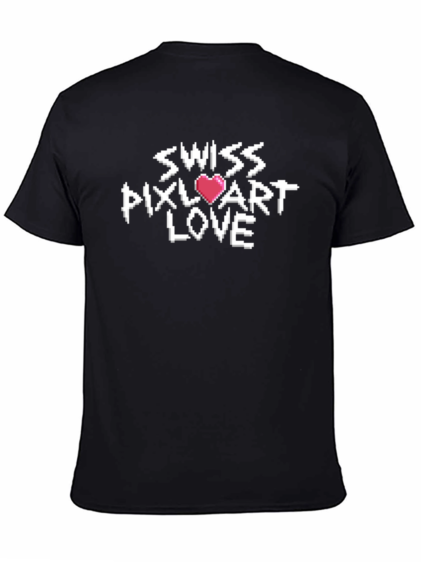 Swiss Pixel Art Love T-Shirt - Retro Gaming Style