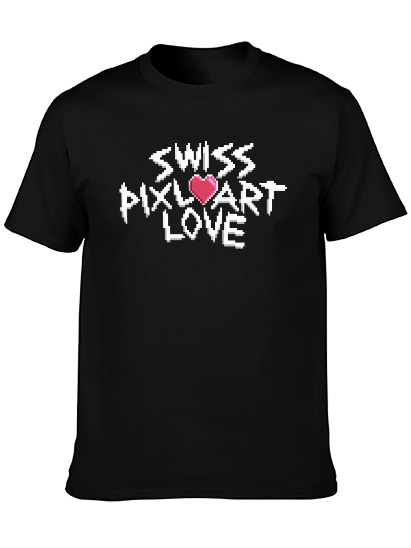 Swiss Pixel Art Love T-Shirt - Retro Gaming Style