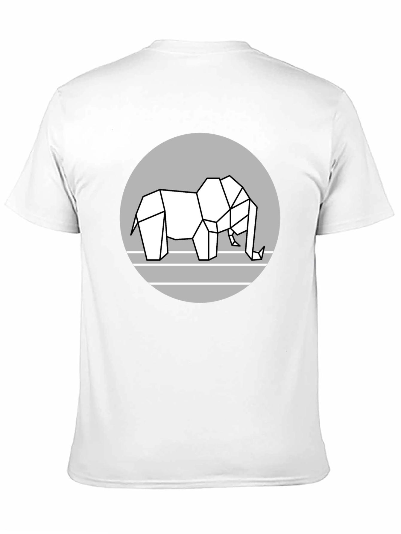 Geometric Elephant Graphic Tee - Modern Black T-Shirt