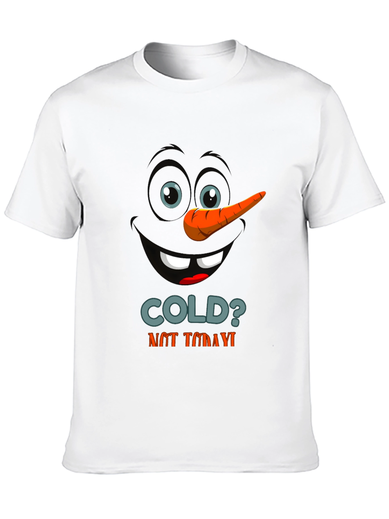 Funny Snowman Face Graphic T-Shirt