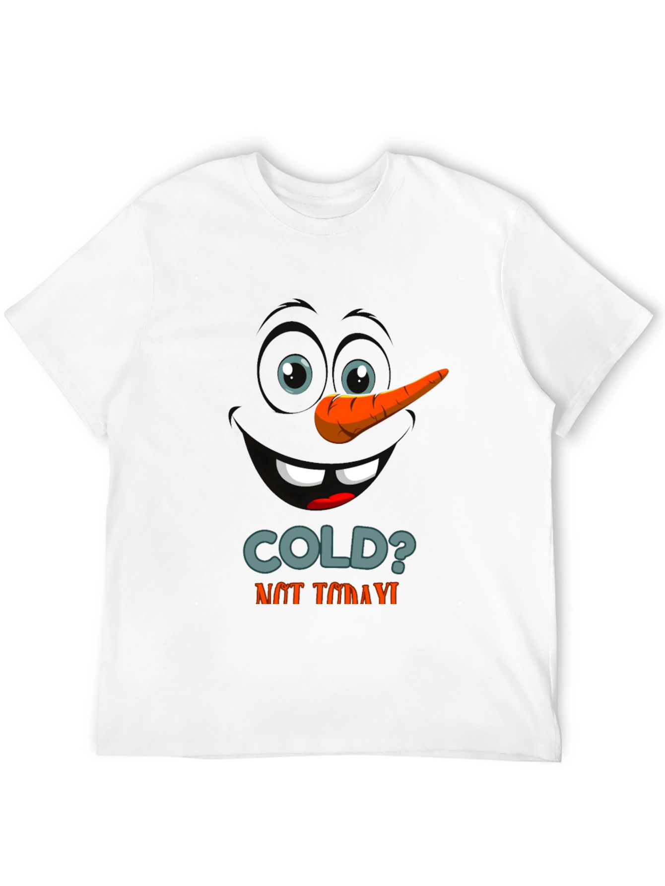 Funny Snowman Face Graphic T-Shirt