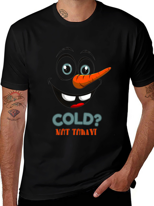 Funny Snowman Face Graphic T-Shirt