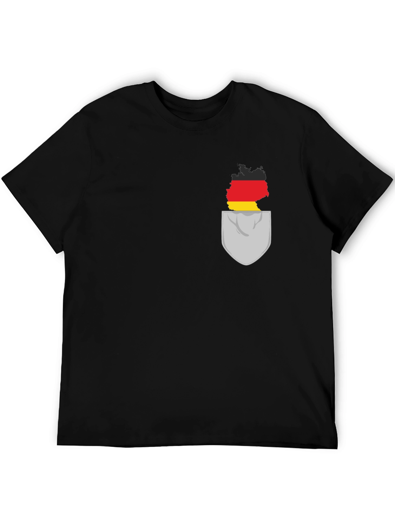 Germany Flag Pocket Black T-Shirt