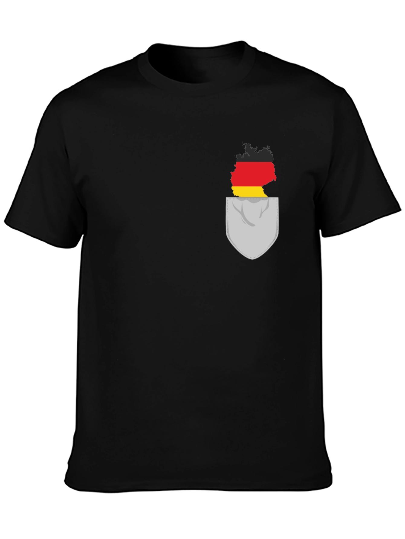 Germany Flag Pocket Black T-Shirt