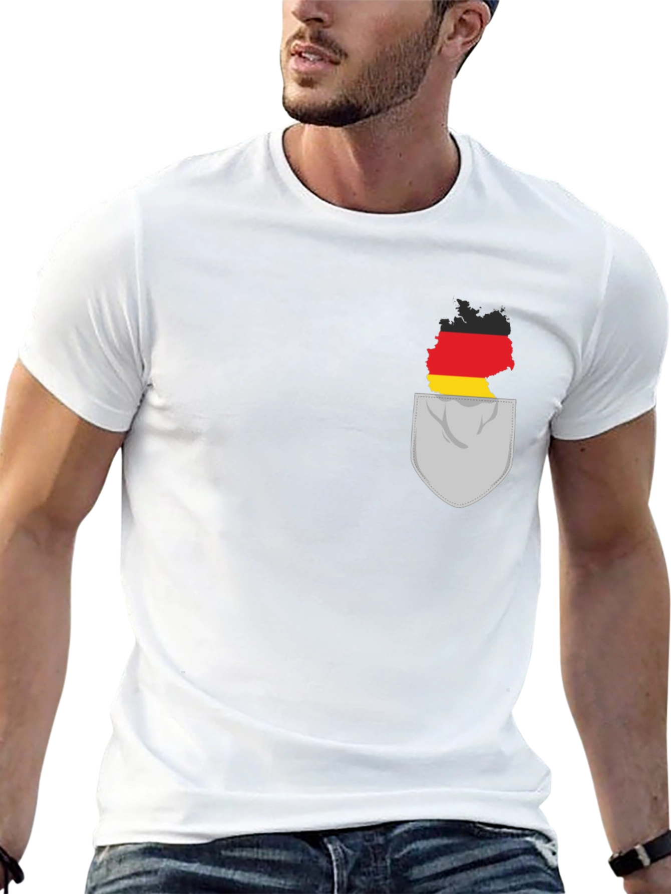 Germany Flag Pocket Black T-Shirt