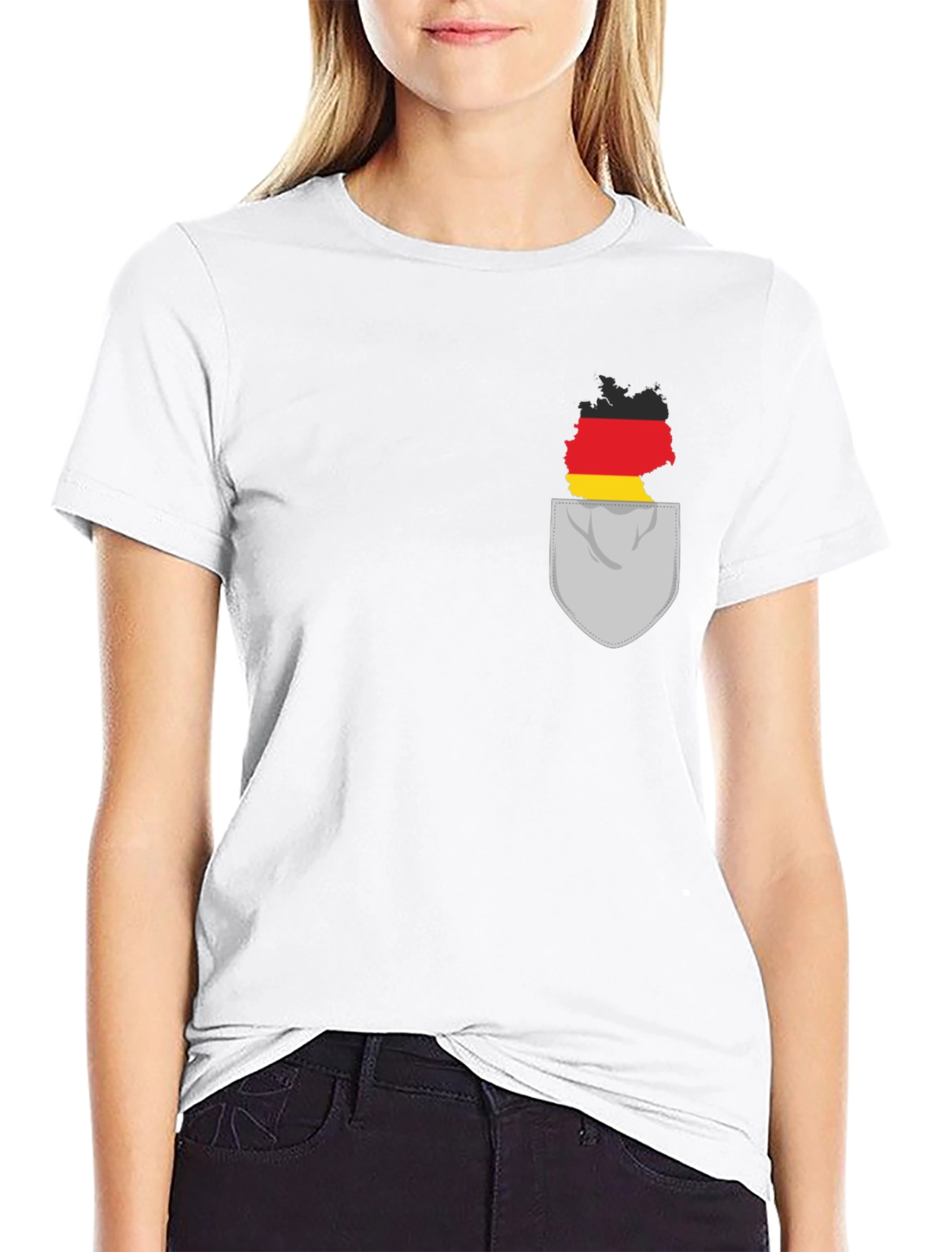 Germany Flag Pocket Black T-Shirt