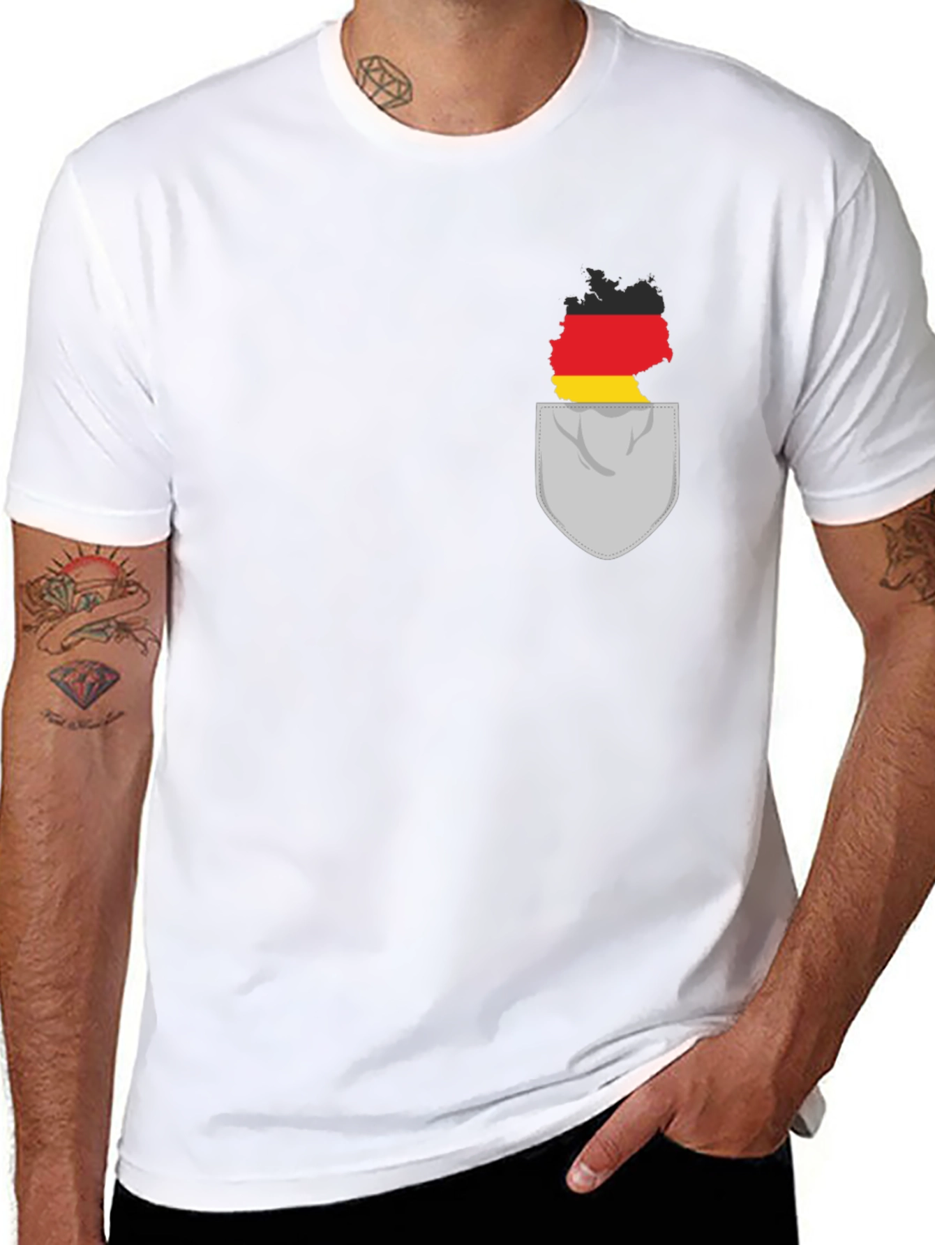Germany Flag Pocket Black T-Shirt
