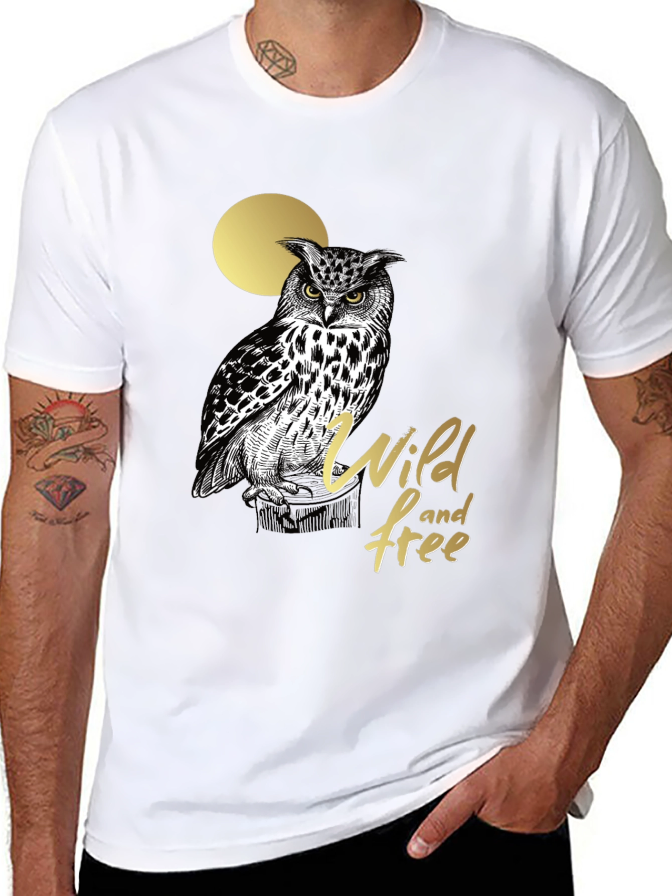 Wild and Free Owl Graphic Tee - Black